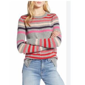 Halogen Cashmere Striped Sweater Medium